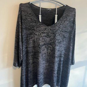 Women's Light Weight V-Neck Gray Sweater - Plus Size 5x